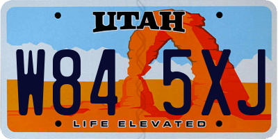 UT license plate W845XJ