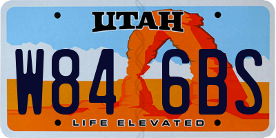 UT license plate W846BS