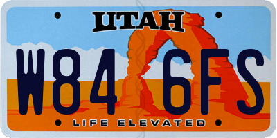 UT license plate W846FS