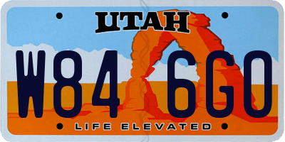 UT license plate W846GO