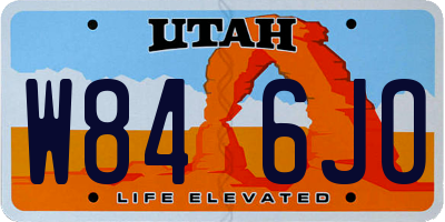UT license plate W846JO