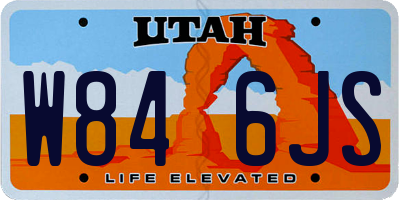 UT license plate W846JS