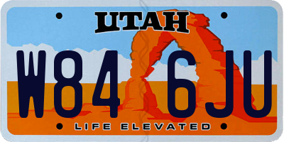 UT license plate W846JU
