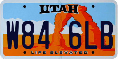 UT license plate W846LB