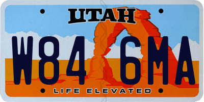 UT license plate W846MA