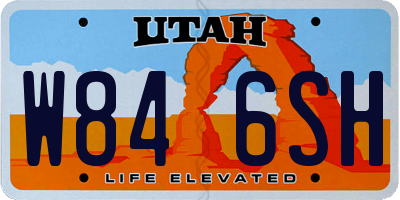 UT license plate W846SH