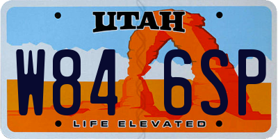 UT license plate W846SP