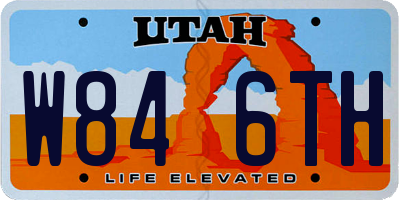 UT license plate W846TH