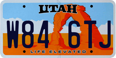 UT license plate W846TJ