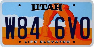 UT license plate W846VO