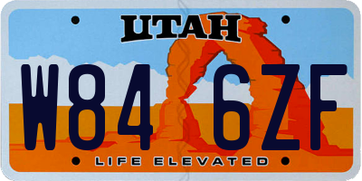 UT license plate W846ZF
