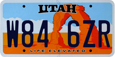 UT license plate W846ZR