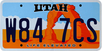 UT license plate W847CS
