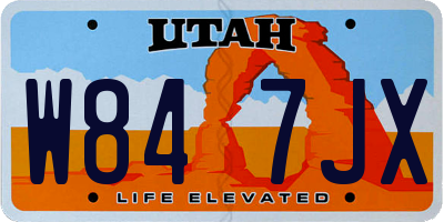 UT license plate W847JX