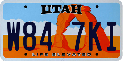 UT license plate W847KI