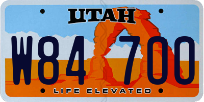 UT license plate W847OO