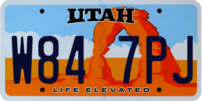 UT license plate W847PJ