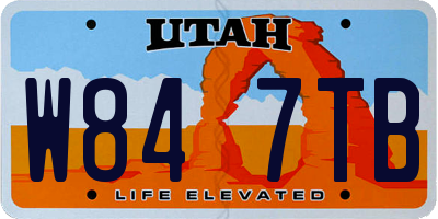 UT license plate W847TB