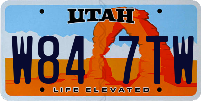 UT license plate W847TW