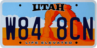 UT license plate W848CN