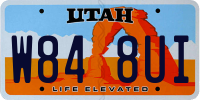 UT license plate W848UI