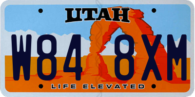 UT license plate W848XM