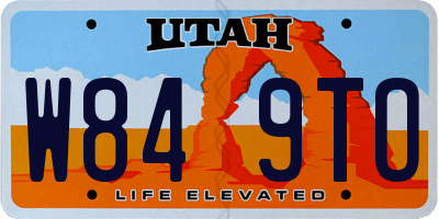 UT license plate W849TO