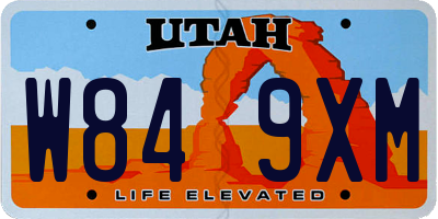 UT license plate W849XM