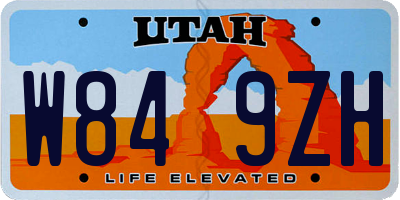 UT license plate W849ZH
