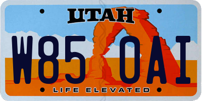 UT license plate W850AI