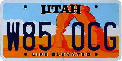 UT license plate W850CG