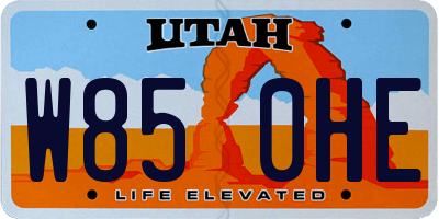 UT license plate W850HE