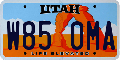 UT license plate W850MA