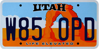 UT license plate W850PD