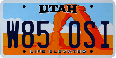 UT license plate W850SI
