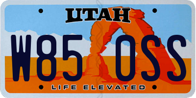 UT license plate W850SS