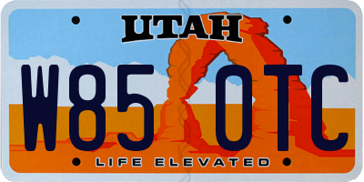 UT license plate W850TC