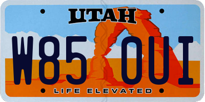 UT license plate W850UI