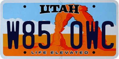 UT license plate W850WC