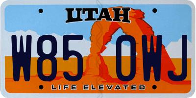 UT license plate W850WJ