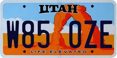 UT license plate W850ZE