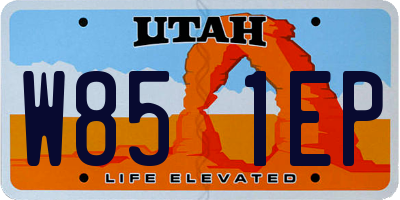 UT license plate W851EP