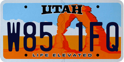 UT license plate W851FQ