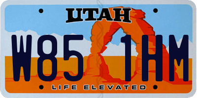UT license plate W851HM