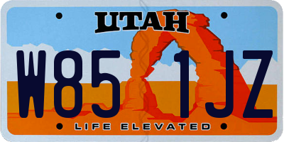 UT license plate W851JZ