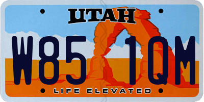 UT license plate W851QM