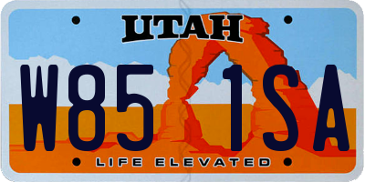 UT license plate W851SA