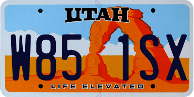 UT license plate W851SX