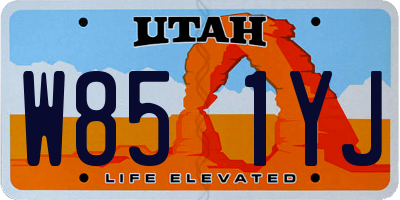 UT license plate W851YJ