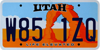 UT license plate W851ZQ